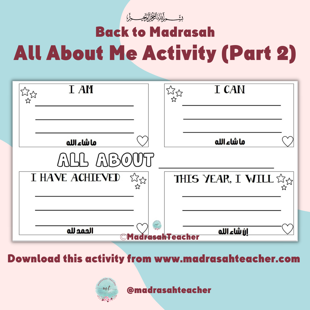 All About Me – Activity 2 – Madrasah Teacher